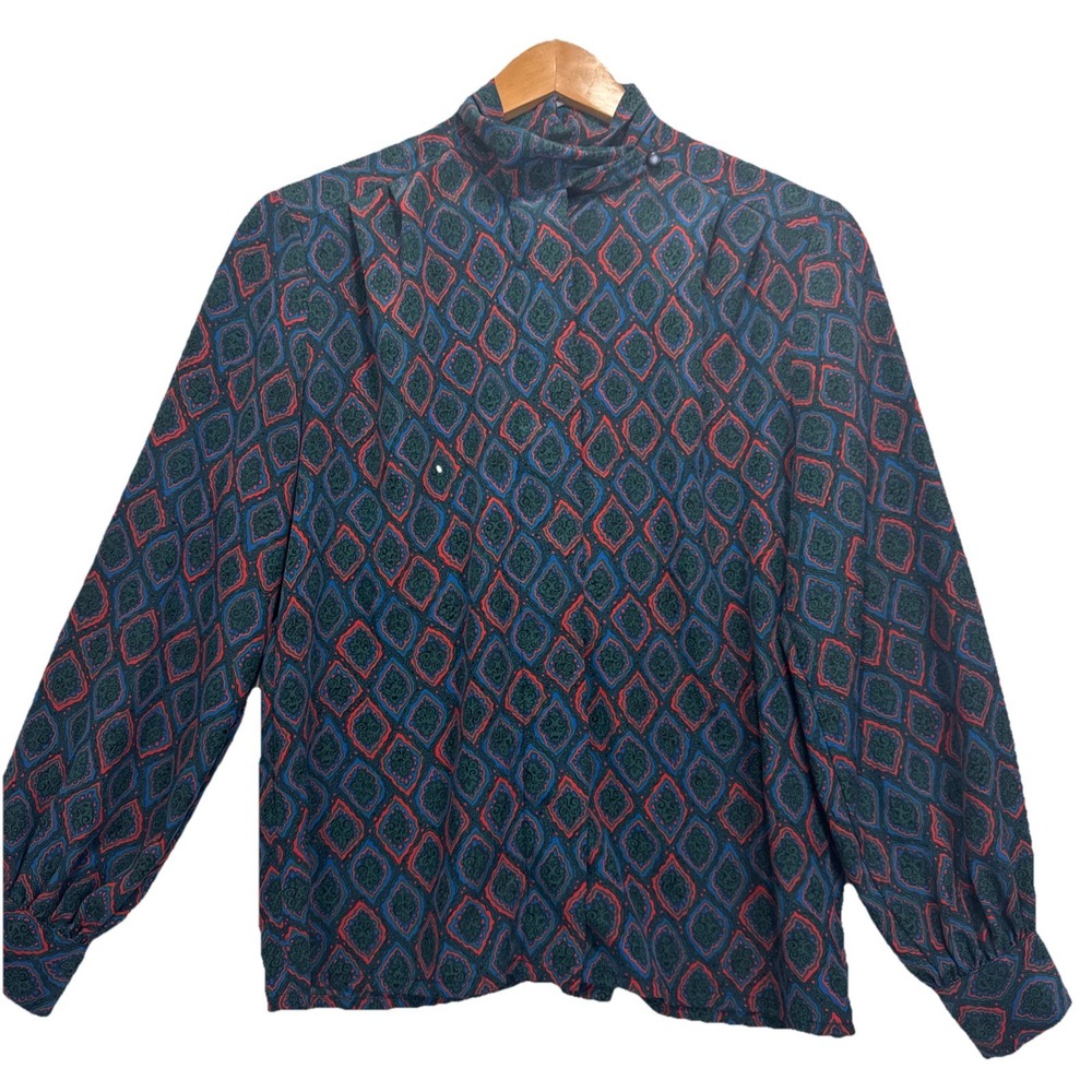 VTG Pendleton Dress Shirt Women's Sz 10 Medallion Print Made in USA Petite - Picture 1 of 10
